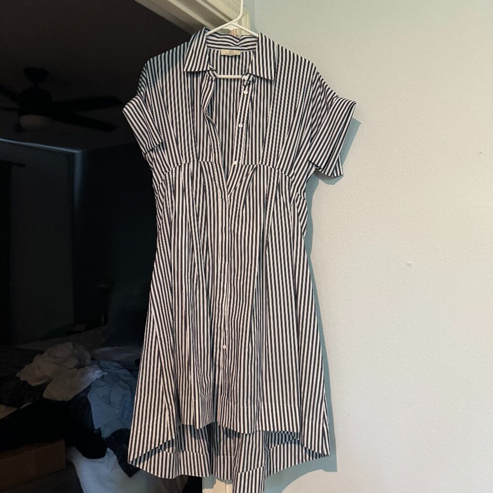 Black & White Striped 100% Cotton Dress // Cubic Experimental Fashion